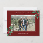 Red Season&#39;s Greetings Christmas Custom Photo Holiday Card