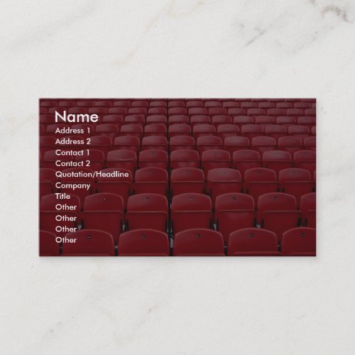 Red seats at football stadium business card template