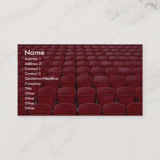 Customizable Red seats at football stadium business card template