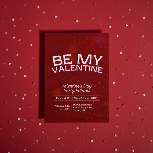 Red Seduction Valentines Day Party Invitation