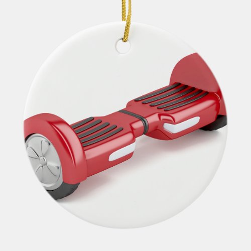 Red self_balancing scooter ceramic ornament