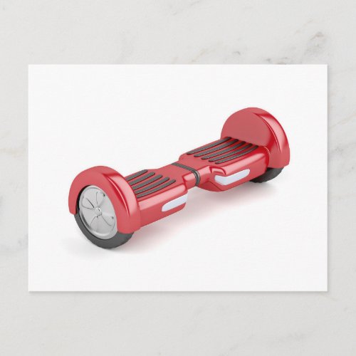Red self_balancing scooter postcard