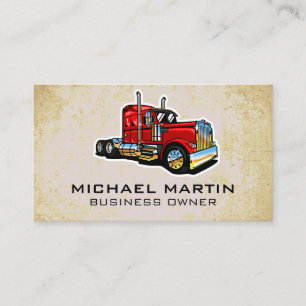Red Semi Truck Business Card