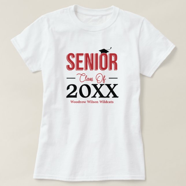Red Senior Class of T-Shirt (Design Front)
