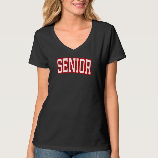 Red Senior College Football Costume Coach Student  T-Shirt (Front)
