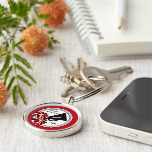 Red Senior Night Cheer Gift Ideas, End of Season Keychain
