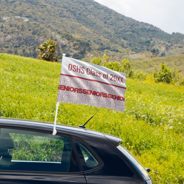 Red Seniors Seniors Seniors Car Flag (Creator Uploaded)