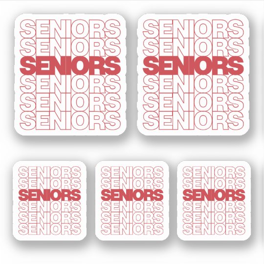 Red Seniors Seniors Seniors Custom-Cut Sticker | Zazzle.com