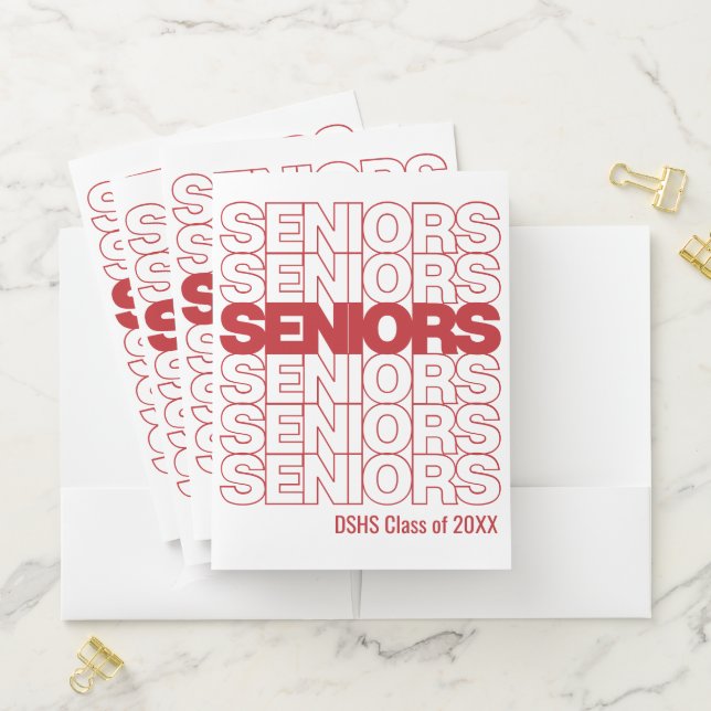 Red Seniors Seniors Seniors Pocket Folder (In Situ)
