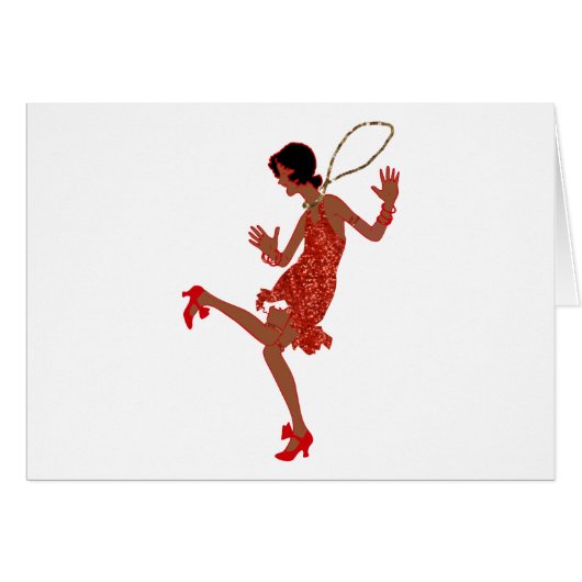 red sequin black flapper cards (Front Horizontal)