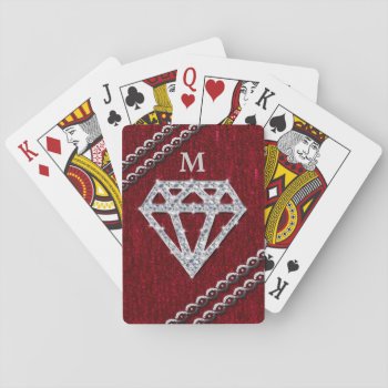 Red Sequin Diamond Shimmer Playing Cards by StarStruckDezigns at Zazzle