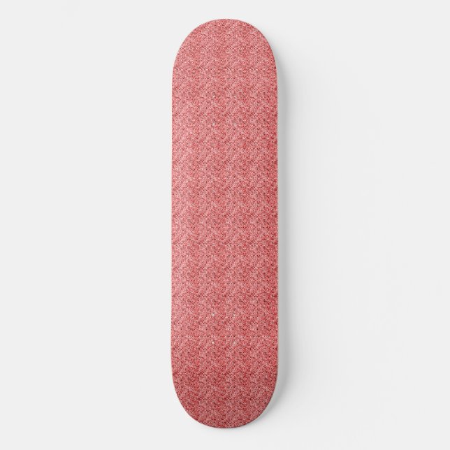 red sequin effect skateboard deck (Front)