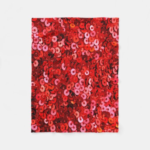 Red Sequins pattern Fleece Blanket