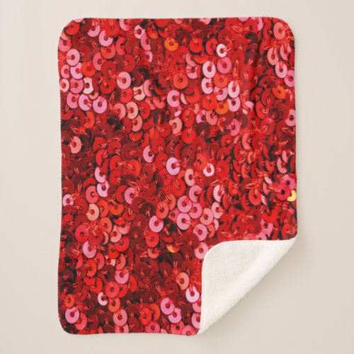 Red Sequins pattern Sherpa Blanket