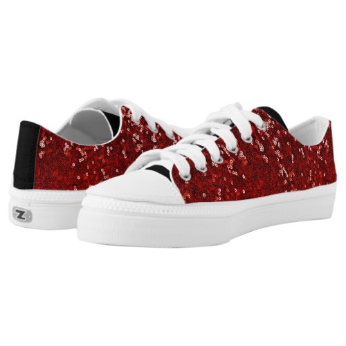 Red Sequins Ruby Slippers Black Sneaker Sparkle