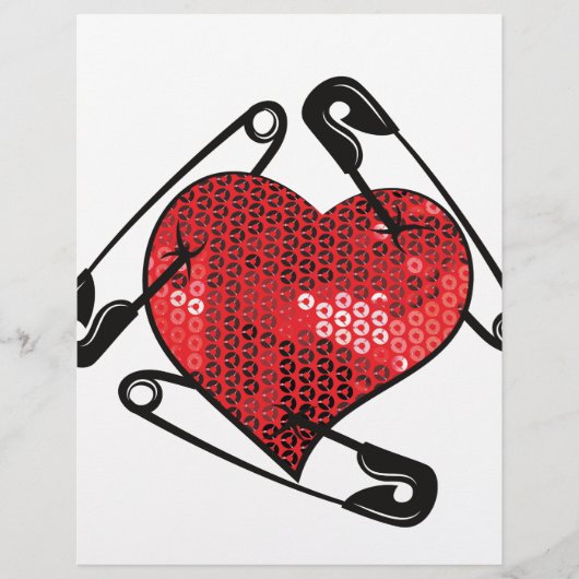 red sequins safety pin (Front)