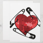 red sequins safety pin (Front/Back)