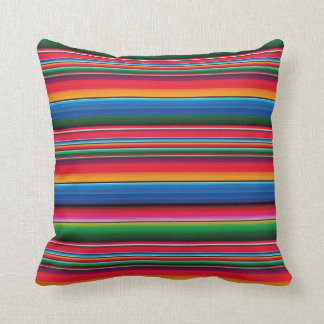 Red Serape Saltillo Traditional Mex Cojin Cover Throw Pillow