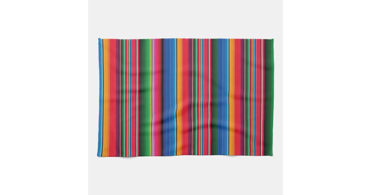 Fiesta Watercolor Plaid Kitchen Towels, Set of 2