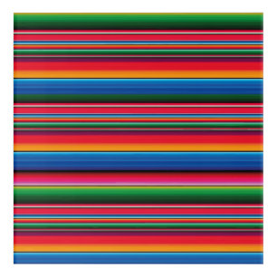 Red Serape Saltillo traditional mexican blanket Le Acrylic Print