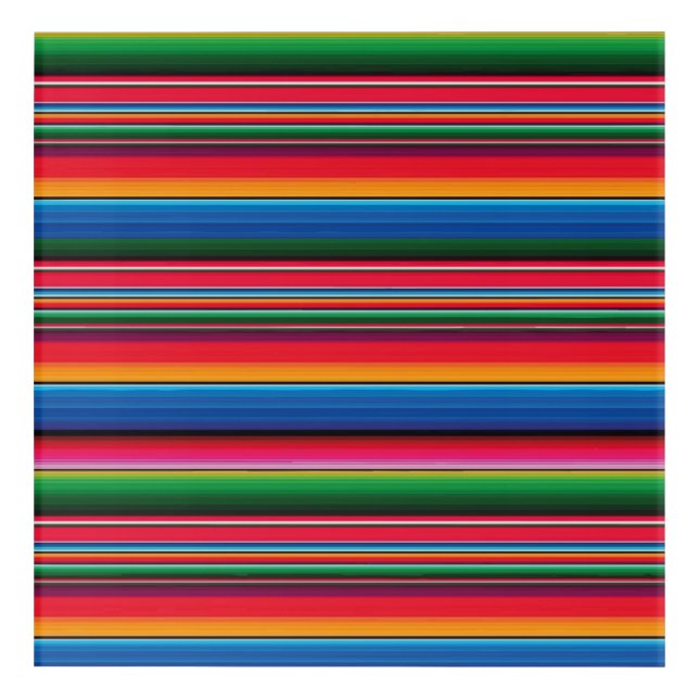 Red Serape Saltillo traditional mexican blanket Le Acrylic Print (Front)