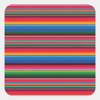 Red Serape Saltillo traditional mexican blanket Le Square Sticker