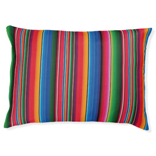 Red Serape Saltillo traditional mexican blanket Pet Bed