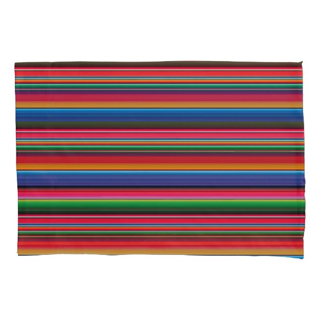 Red Serape Saltillo traditional mexican blanket Pillow Case (Front)