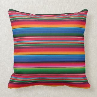 Red serape traditional mexican blanket throw pillow