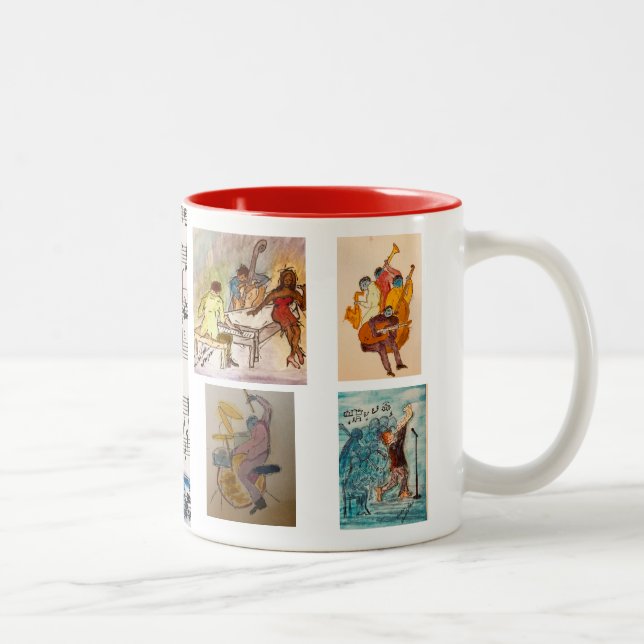 Red series, five image jazz coffee mug (Right)