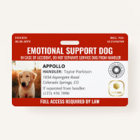 Red Service Dog 2 Logo & Photo ID