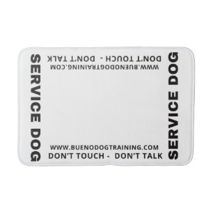 Red Service Dog Do Not Touch Do Not Talk Bath Mat