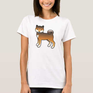 Red Sesame Shiba Inu Cute Cartoon Dog Illustration T-Shirt