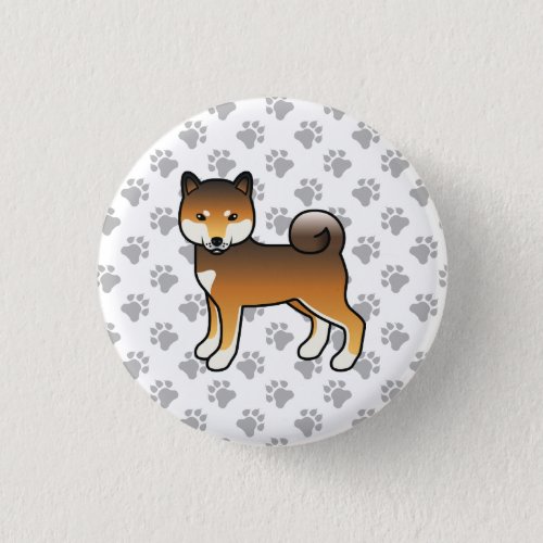 Red Sesame Shiba Inu Cute Cartoon Dog  Paws Button