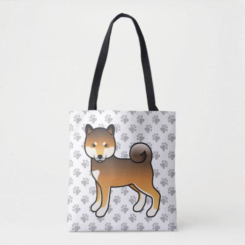 Red Sesame Shiba Inu Cute Cartoon Dog  Paws Tote Bag