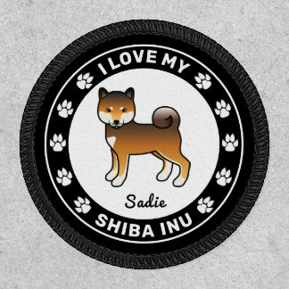 Red Sesame Shiba Inu I Love My Shiba Inu &amp; Name Patch