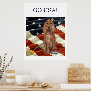 RED SETTER CURLING POSTER