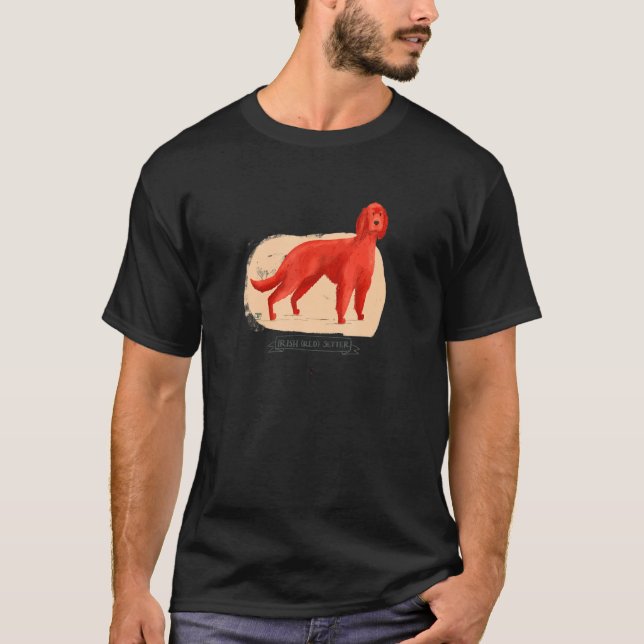 Red Setter  Irish Setter Dog Illustrated T-Shirt (Front)