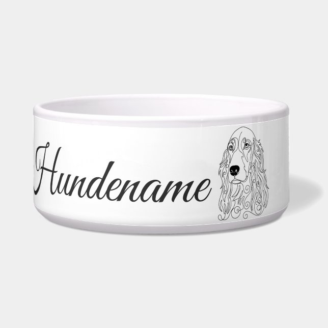 Red Setter Minimalist Line Art personalized bowl (Front)