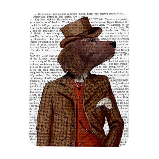 Red Setter Rider Portrait Magnet (Vertical)