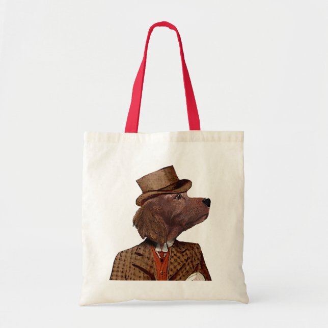 Red Setter Rider Portrait Tote Bag (Front)