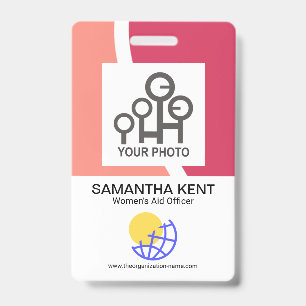 Red Shade Waves Company Name Template Badge