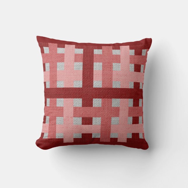 Red shaded line  throw pillow (Front)