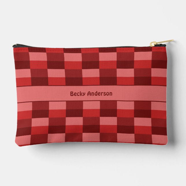 Red Shades Color Blocks Accessory Pouch (Back)