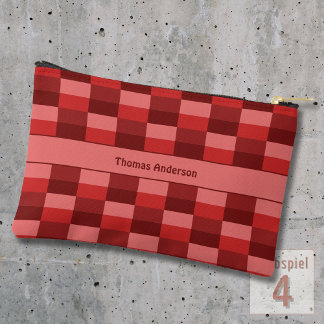 Red Shades Color Blocks Accessory Pouch