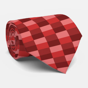 Red Shades Color Blocks Neck Tie
