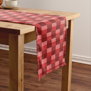 Red Shades Color Blocks Short Table Runner