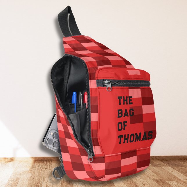 Red Shades Color Blocks Sling Bag (Creator Uploaded)