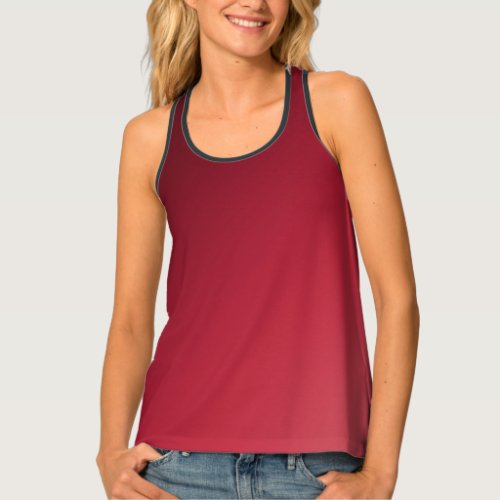 Red Shades Ombre Gradient Blur Abstract Design Tank Top