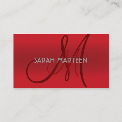 Customizable Red shades simple custom monogram business cards